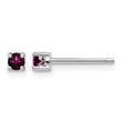 925 Sterling Silver Rhodolite Garnet Stud Earrings Polished Finish - Birthstone Company