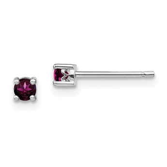 925 Sterling Silver Rhodolite Garnet Stud Earrings Polished Finish