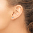 Sterling Silver 3mm Aquamarine Stud Earrings with Rhodium Finish March Birthstone - Birthstone Company