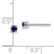 Sterling Silver Sapphire Stud Earrings 3mm Rhodium-Plated