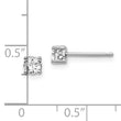 Round White Topaz Stud Earrings in Sterling Silver, 4mm