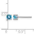 Sterling Silver 925 Swiss Blue Topaz Stud Earrings, Polished 4mm, Birthstone - Birthstone Company
