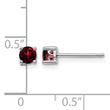 Sterling Silver 4mm Garnet Stud Earrings with Polished Rhodium Finish - Birthstone Company