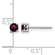Rhodium-Plated Sterling Silver Garnet Stud Earrings Polished 4mm Round - Birthstone Company