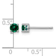 Sterling Silver 4mm Lab-Created Emerald Stud Earrings Polished, Birthstone Design - Birthstone Company