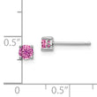 Sterling Silver Rhodium-Plated Pink Sapphire Stud Earrings Elegant 4mm October Birthstone