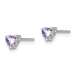 Sterling Silver 4mm Heart Rhodolite Garnet Stud Earrings Polished Finish