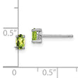 Sterling Silver 5x3mm Oval Peridot Stud Earrings Polished Rhodium Finish