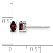 Sterling Silver Garnet Stud Earrings with Polished Rhodium Finish - Birthstone Company