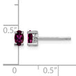 Sterling Silver Rhodium-plated 5x3mm Oval Rhodolite Garnet Post Earrings - Birthstone Company