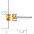 Sterling Silver 925 Citrine Oval Stud Earrings with Polished Rhodium Finish - Birthstone Company