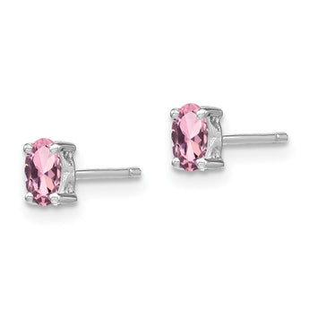 925 Sterling Silver Pink Sapphire Stud Earrings for Women