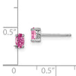 925 Sterling Silver Pink Sapphire Stud Earrings for Women