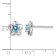 Sterling Silver Rhodium-Plated Blue Topaz Floral Earrings Elegant Lightweight Design - Birthstone Company