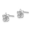 Sterling Silver Floral Diamond Post Earrings Polished & Lightweight