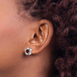Sterling Silver Rhodium-Plated Ruby Floral Earrings Polished, Lightweight Design - Birthstone Company