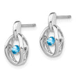 Sterling Silver Blue Topaz Drop Earrings with Rhodium Finish