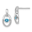 Sterling Silver Blue Topaz Drop Earrings with Rhodium Finish