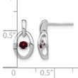 Sterling Silver 925 Garnet Birthstone Dangle Earrings with Rhodium Finish - Birthstone Company