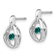 Sterling Silver Alexandrite Drop Earrings with Rhodium Finish
