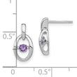 Sterling Silver Alexandrite Drop Earrings with Rhodium Finish
