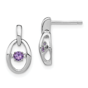 Sterling Silver Alexandrite Drop Earrings with Rhodium Finish