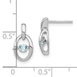 925 Sterling Silver Aquamarine Drop Earrings with Polished Rhodium Finish