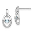 925 Sterling Silver Aquamarine Drop Earrings with Polished Rhodium Finish