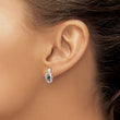 Sterling Silver Rhodium Plated Birthstone Drop Earrings with Created Emerald - Birthstone Company