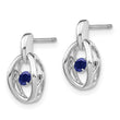 Sterling Silver Rhodium Blue Sapphire Birthstone Dangle Earrings for Women - Birthstone Company