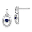 Sterling Silver Rhodium Blue Sapphire Birthstone Dangle Earrings for Women