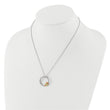Sterling Silver Rhod-pltd w/12K Accents CZ Circle 18in Necklace