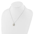 Sterling Silver RH-pltd w/12K Accents Diamond Love Knot 18in Necklace