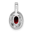Sterling Silver 925 Garnet & Diamond Pendant with Polished Rhodium Finish - Birthstone Company