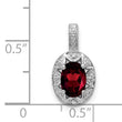 Sterling Silver 925 Garnet & Diamond Pendant with Polished Rhodium Finish - Birthstone Company
