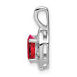Sterling Silver Rhodium-Plated Ruby & Diamond Pendant