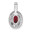 Sterling Silver Rhodium-Plated Ruby & Diamond Pendant
