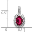 Sterling Silver Rhodium-Plated Ruby & Diamond Pendant