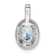 925 Sterling Silver Aquamarine & Diamond Pendant with Rhodium Finish