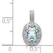925 Sterling Silver Aquamarine & Diamond Pendant with Rhodium Finish