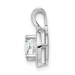 Sterling Silver 925 Rhodium-Plated Diamond & White Topaz Pendant Elegant Polished Design
