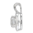 Sterling Silver 925 Rhodium-Plated Diamond & White Topaz Pendant Elegant Polished Design