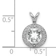 Sterling Silver 925 Rhodium-Plated Diamond & White Topaz Pendant Elegant Polished Design