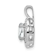 Sterling Silver White Topaz & Diamond Rhodium-Plated Pendant