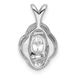 Sterling Silver White Topaz & Diamond Rhodium-Plated Pendant