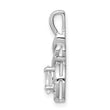 Sterling Silver Rhodium-Plated White Topaz & Diamond Oval Pendant