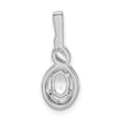 Sterling Silver Rhodium-Plated White Topaz & Diamond Oval Pendant