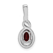 925 Sterling Silver Rhodium-Plated Garnet & Diamond Pendant Natural January Birthstone Elegant Design