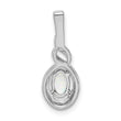 Rhodium-Plated Sterling Silver Opal & Diamond Pendant Elegant October Birthstone Design