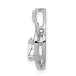 Sterling Silver Rhodium-Plated White Topaz & Diamond Pendant Elegant Birthstone Design